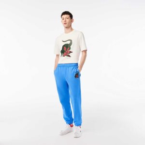 Lacoste x Netflix Croc Print Track Pants Blue | WXEL-65329