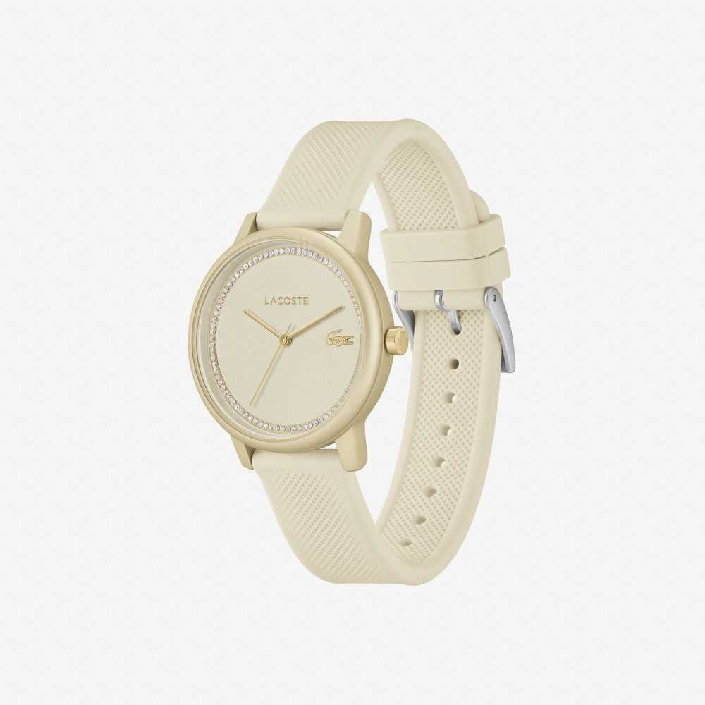 Lacoste 12.12 Go 3 Hands Champagne Silicone Watch Gold | OQLW-35862