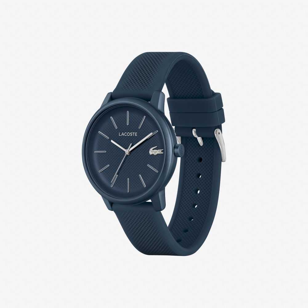 Lacoste 12.12 Move 3 Hands Watch Navy Silicone Blue | UWPV-85914
