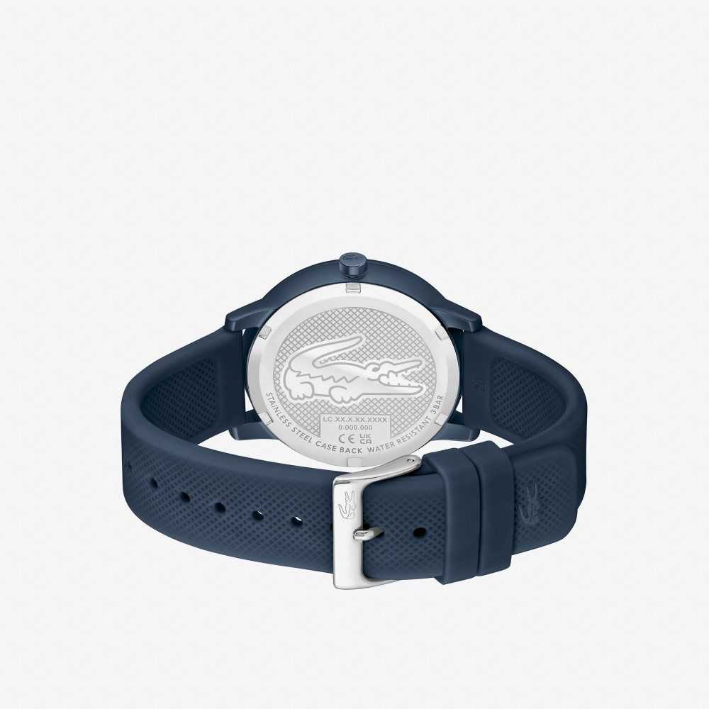 Lacoste 12.12 Move 3 Hands Watch Navy Silicone Blue | UWPV-85914