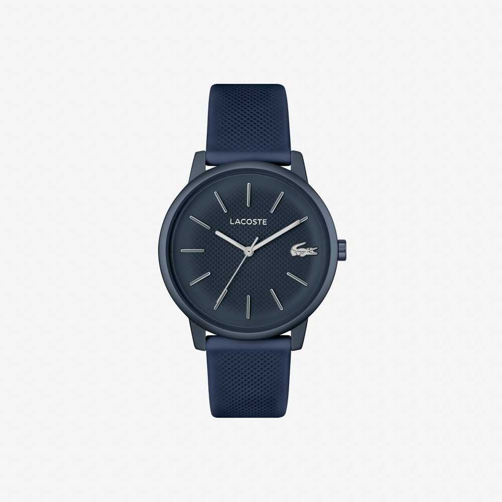 Lacoste 12.12 Move 3 Hands Watch Navy Silicone Blue | UWPV-85914