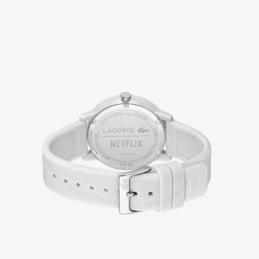Lacoste 12.12 x Netflix Sex Education 3 Hands Silicone Watch White | MTGB-02384