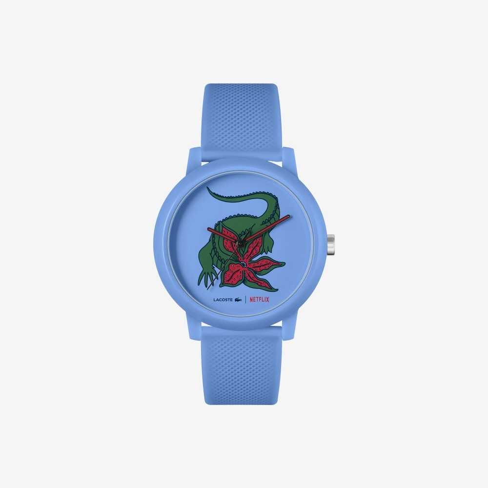 Lacoste 12.12 x Netflix Stranger Things 3 Hands Silicone Watch Blue | RFPA-04976