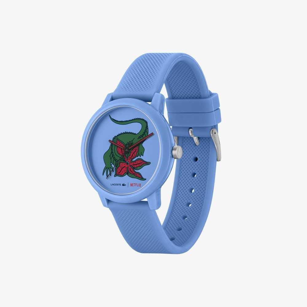 Lacoste 12.12 x Netflix Stranger Things 3 Hands Silicone Watch Blue | TEQN-34056