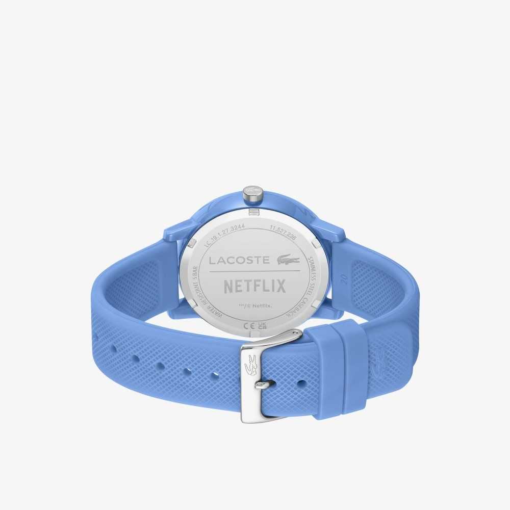 Lacoste 12.12 x Netflix Stranger Things 3 Hands Silicone Watch Blue | TEQN-34056