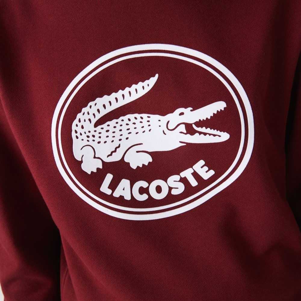 Lacoste 3D Logo Organic Cotton Fleece Sweatshirt Bordeaux | OFKY-57948