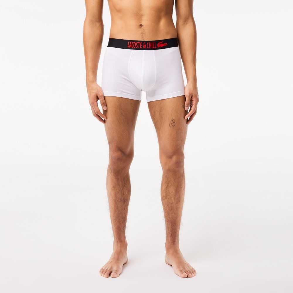 Lacoste 3-Pack x Netflix Jersey Boxers Black / Red / White | FWXQ-82351