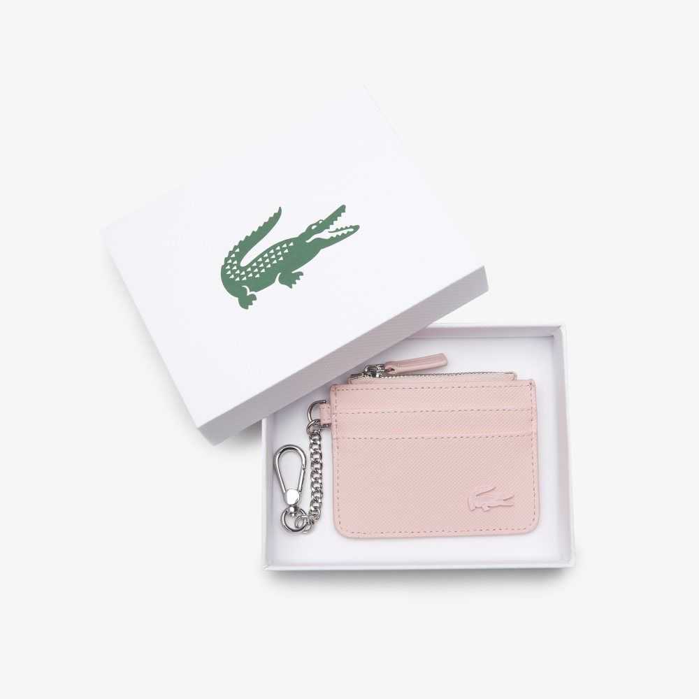 Lacoste 4 Slot Zipped Card Holder Nymphea | YVBL-03765