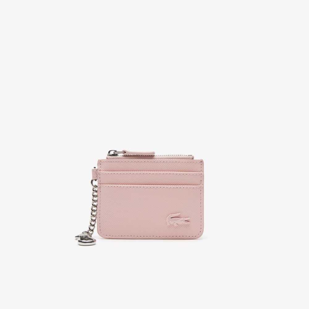 Lacoste 4 Slot Zipped Card Holder Nymphea | YVBL-03765