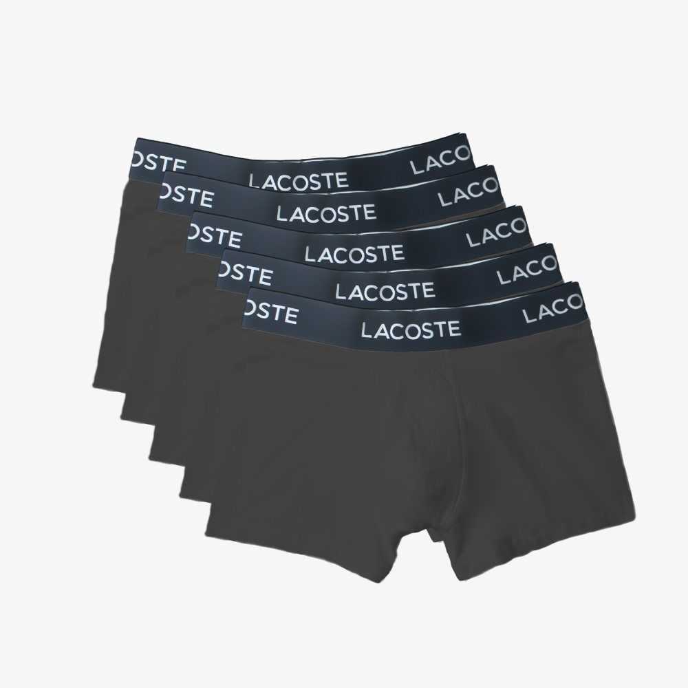 Lacoste 5-pack Stretch Cotton Trunks Grey | TBYP-67985