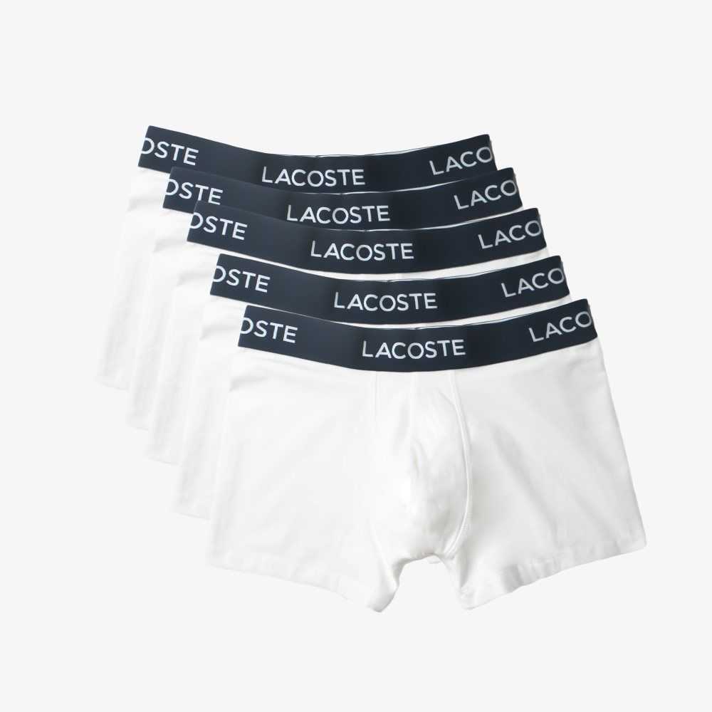 Lacoste 5-pack Stretch Cotton Trunks White | ZWTC-16085