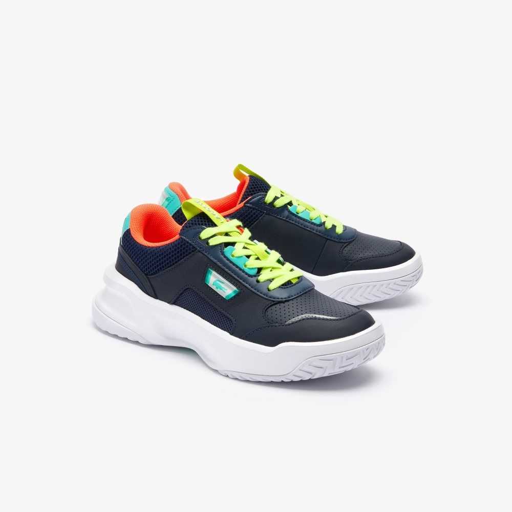 Lacoste Ace Lift Leather Sneakers Nvy/Trqs | MVCG-37208