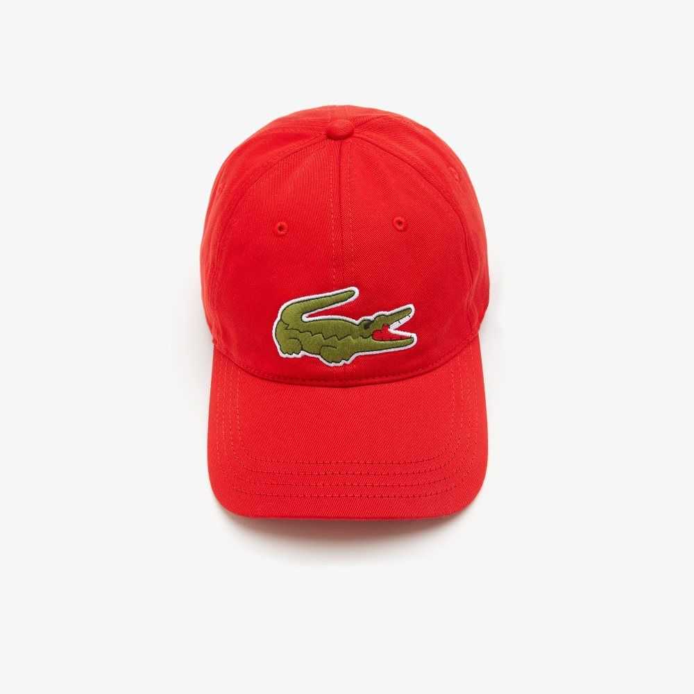 Lacoste Adjustable Organic Cotton Twill Cap Red | BCIY-51308
