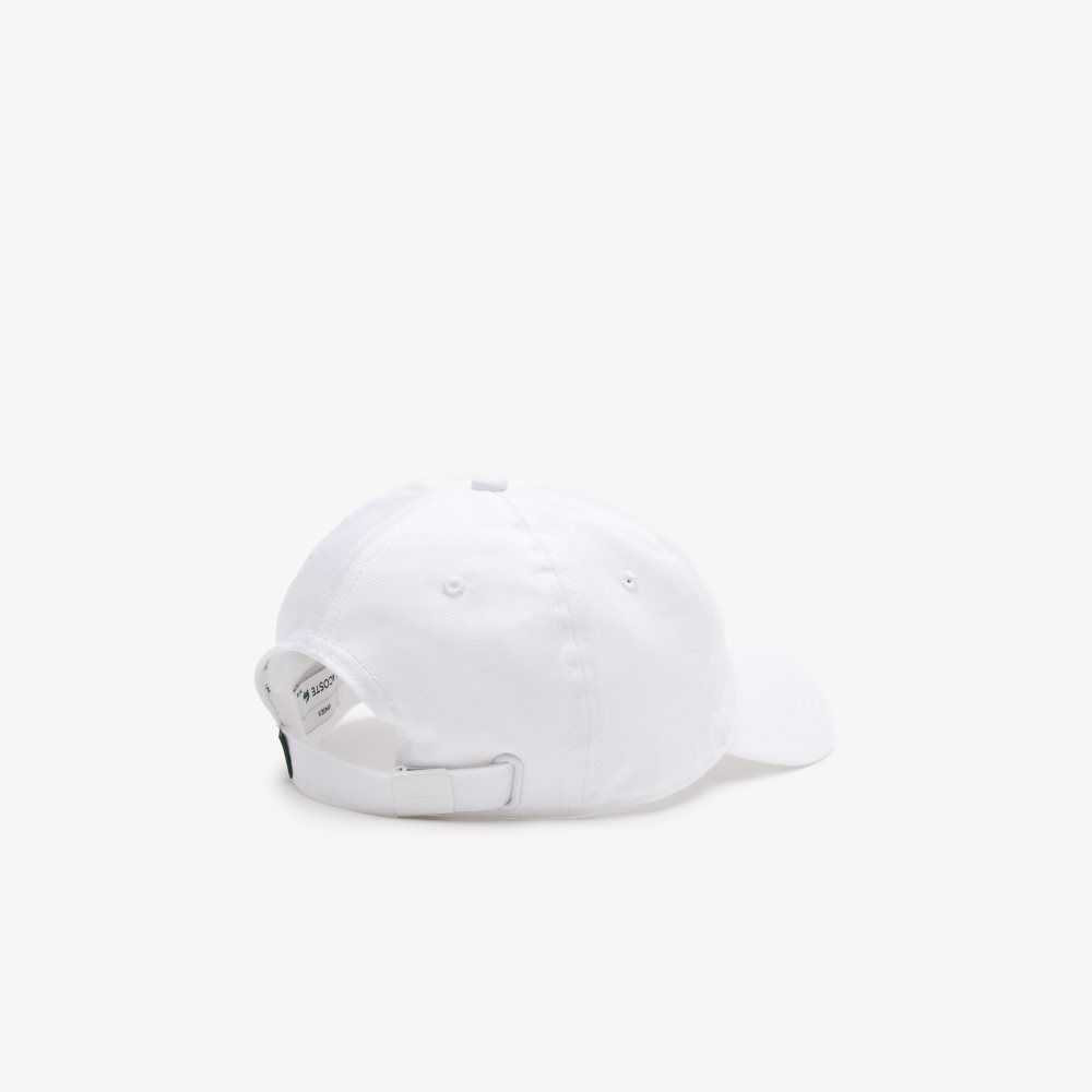 Lacoste Adjustable Organic Cotton Twill Cap White | OFGY-40265