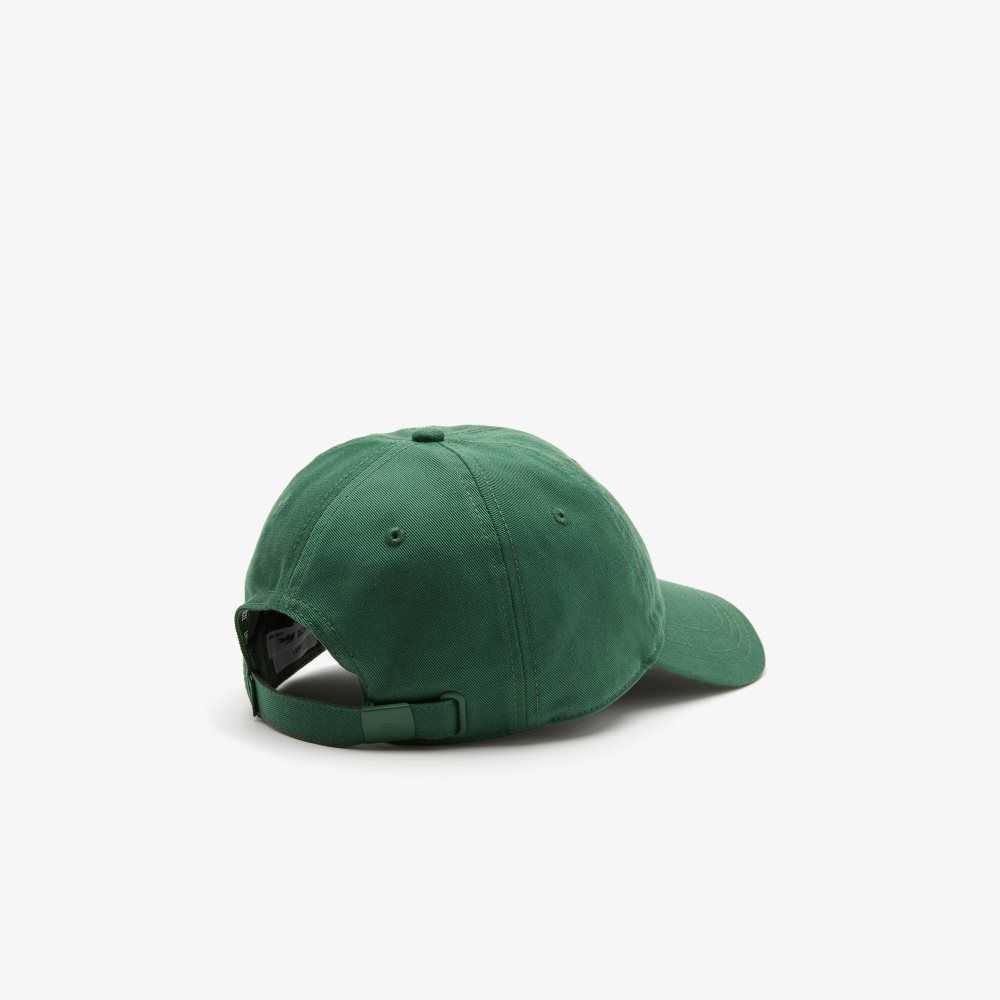 Lacoste Adjustable Organic Cotton Twill Cap Green | YPAH-98705