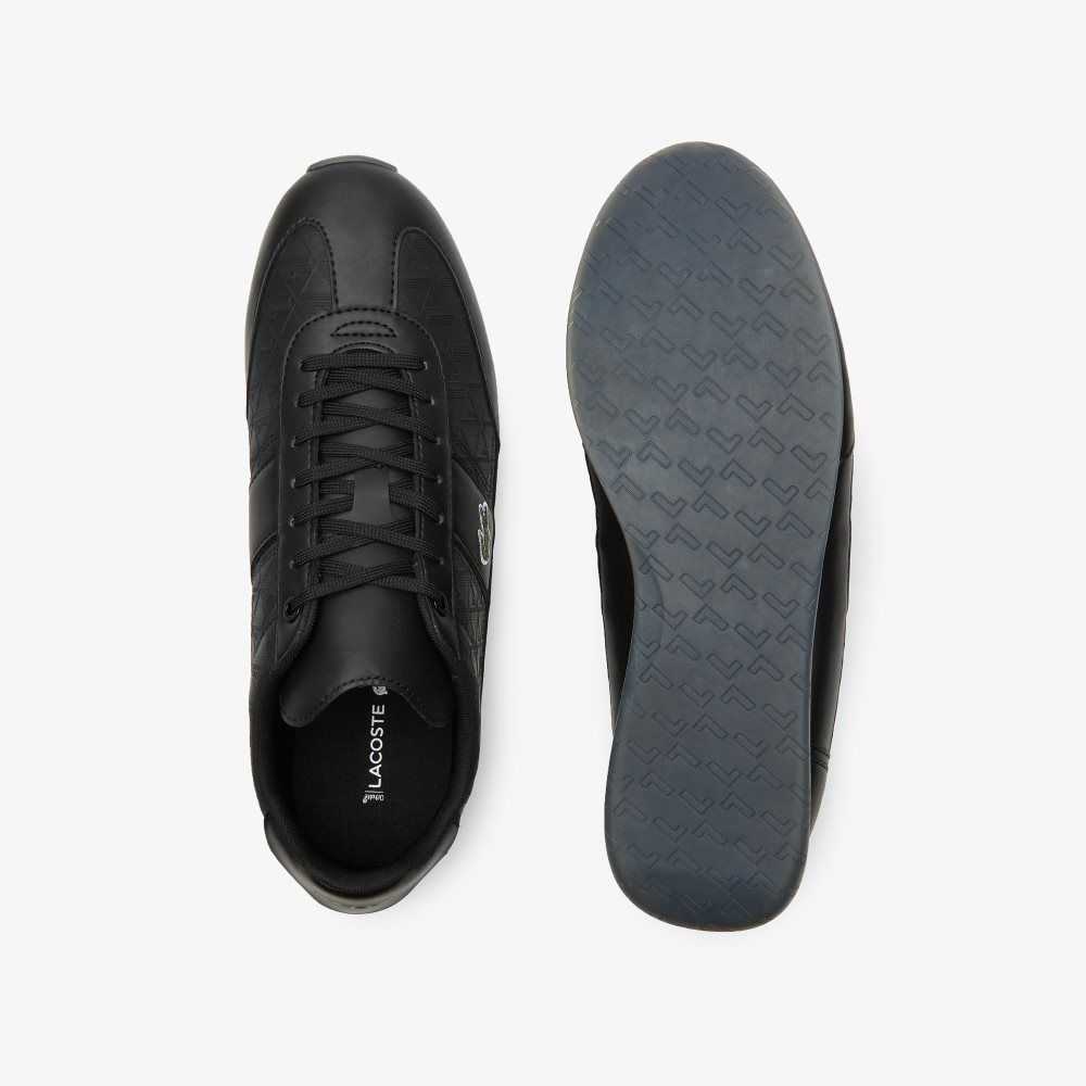 Lacoste Angular Leather Sneakers Blk/Blk | TOXQ-82647