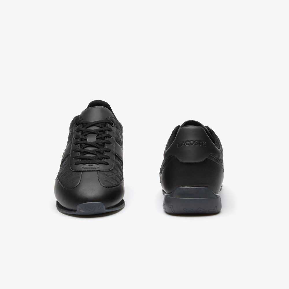 Lacoste Angular Leather Sneakers Blk/Blk | TOXQ-82647