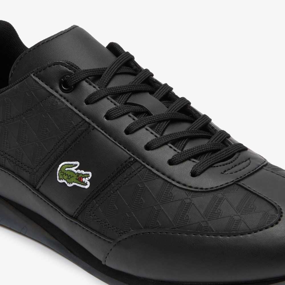 Lacoste Angular Leather Sneakers Blk/Blk | TOXQ-82647