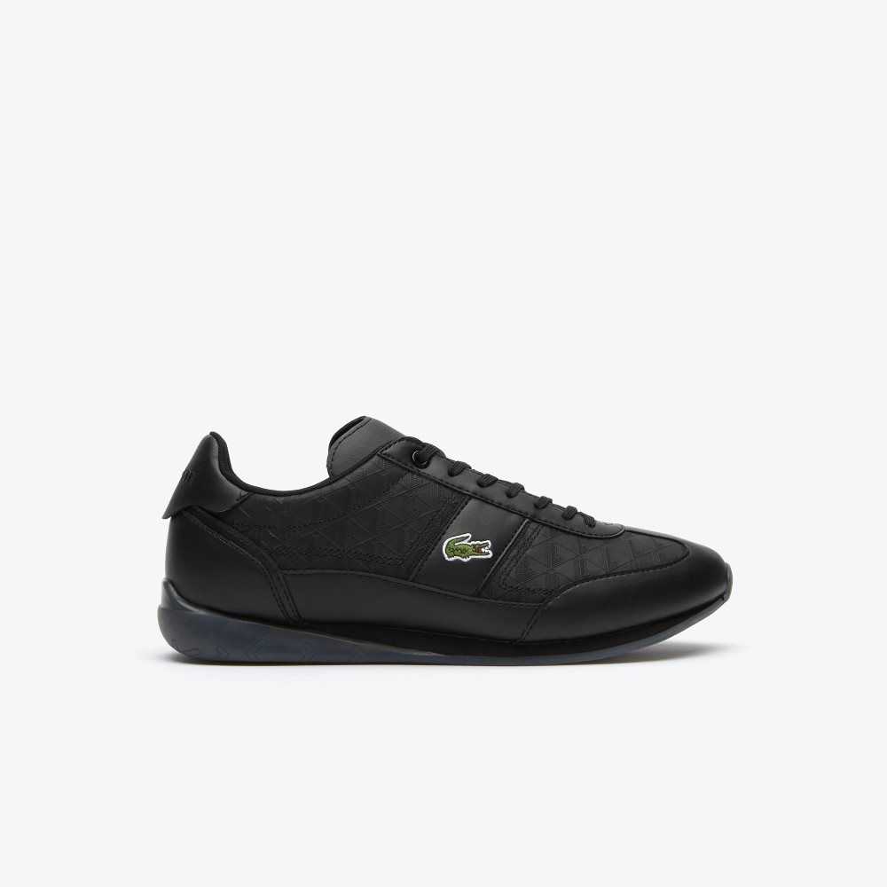 Lacoste Angular Leather Sneakers Blk/Blk | TOXQ-82647