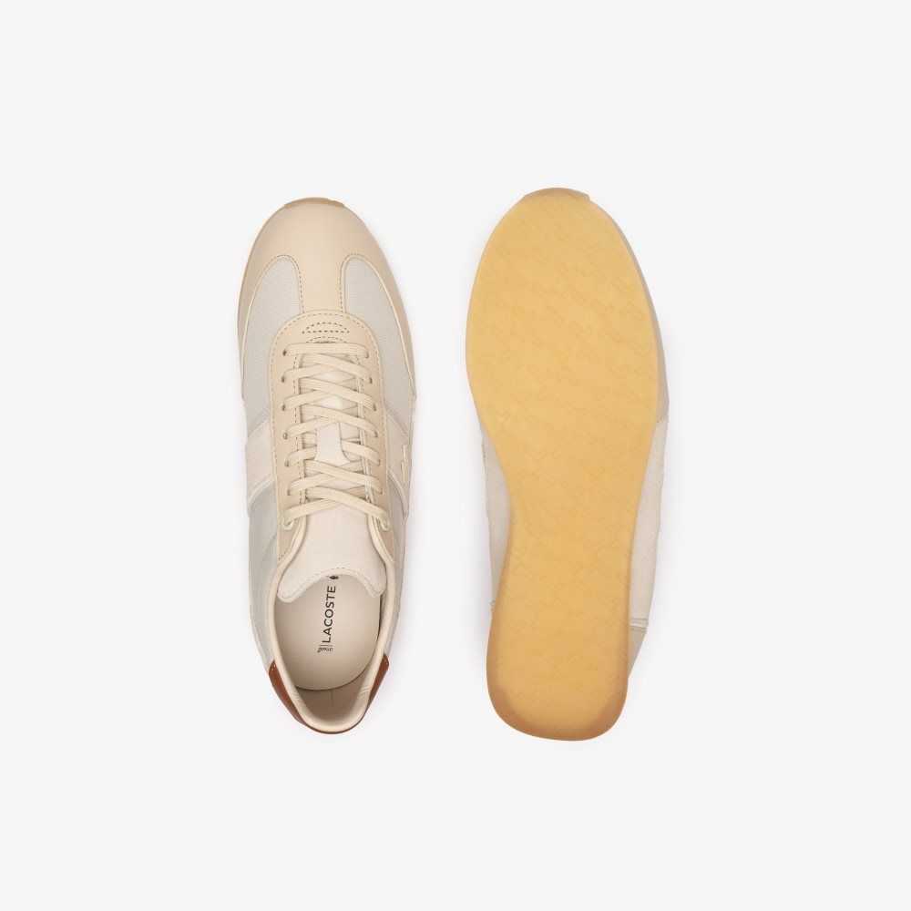 Lacoste Angular Popped Heel Sneakers Nat/Off Wht | VBXN-13864
