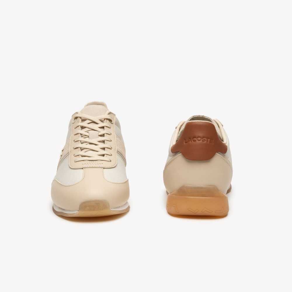 Lacoste Angular Popped Heel Sneakers Nat/Off Wht | VBXN-13864