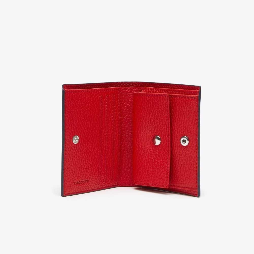 Lacoste Anna Small Snap Folding Wallet Marine 166 Rouge 240 | NKGP-45823