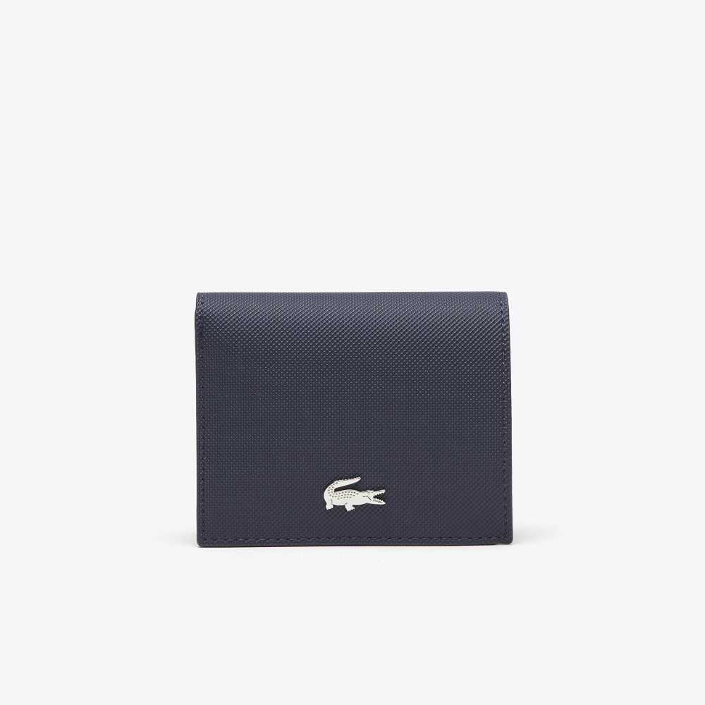 Lacoste Anna Small Snap Folding Wallet Marine 166 Rouge 240 | NKGP-45823