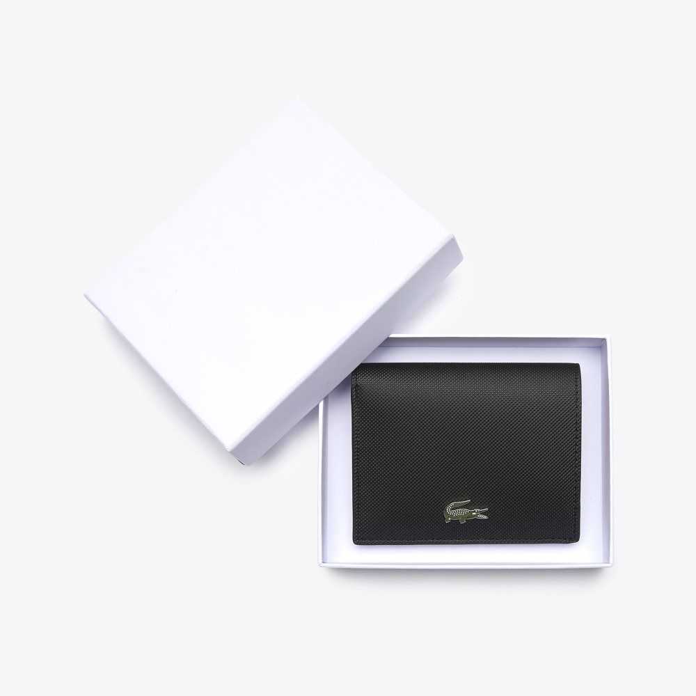 Lacoste Anna Small Snap Folding Wallet Noir Krema | EHGO-42065