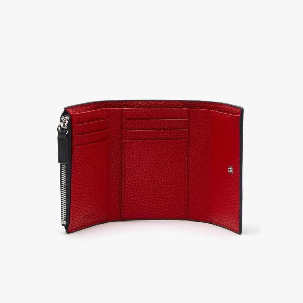 Lacoste Anna Snap Front Wallet Marine 166 Rouge 240 | WKBE-06451