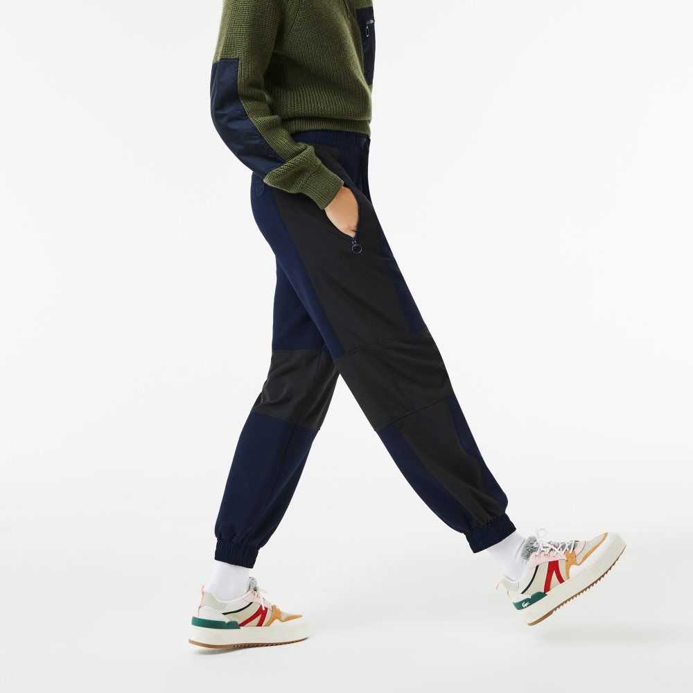 Lacoste Badge Colorblock Trackpants Navy Blue / Black | DPSZ-01467