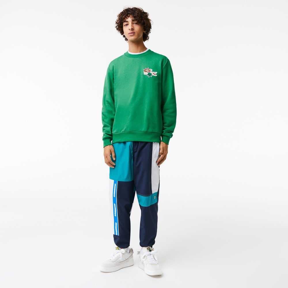 Lacoste Badge Organic Cotton Sweatshirt Green | CIFQ-67291