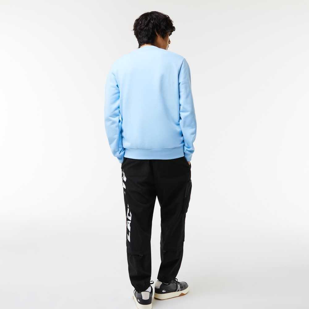 Lacoste Badge Organic Cotton Sweatshirt Blue | EBKG-26084