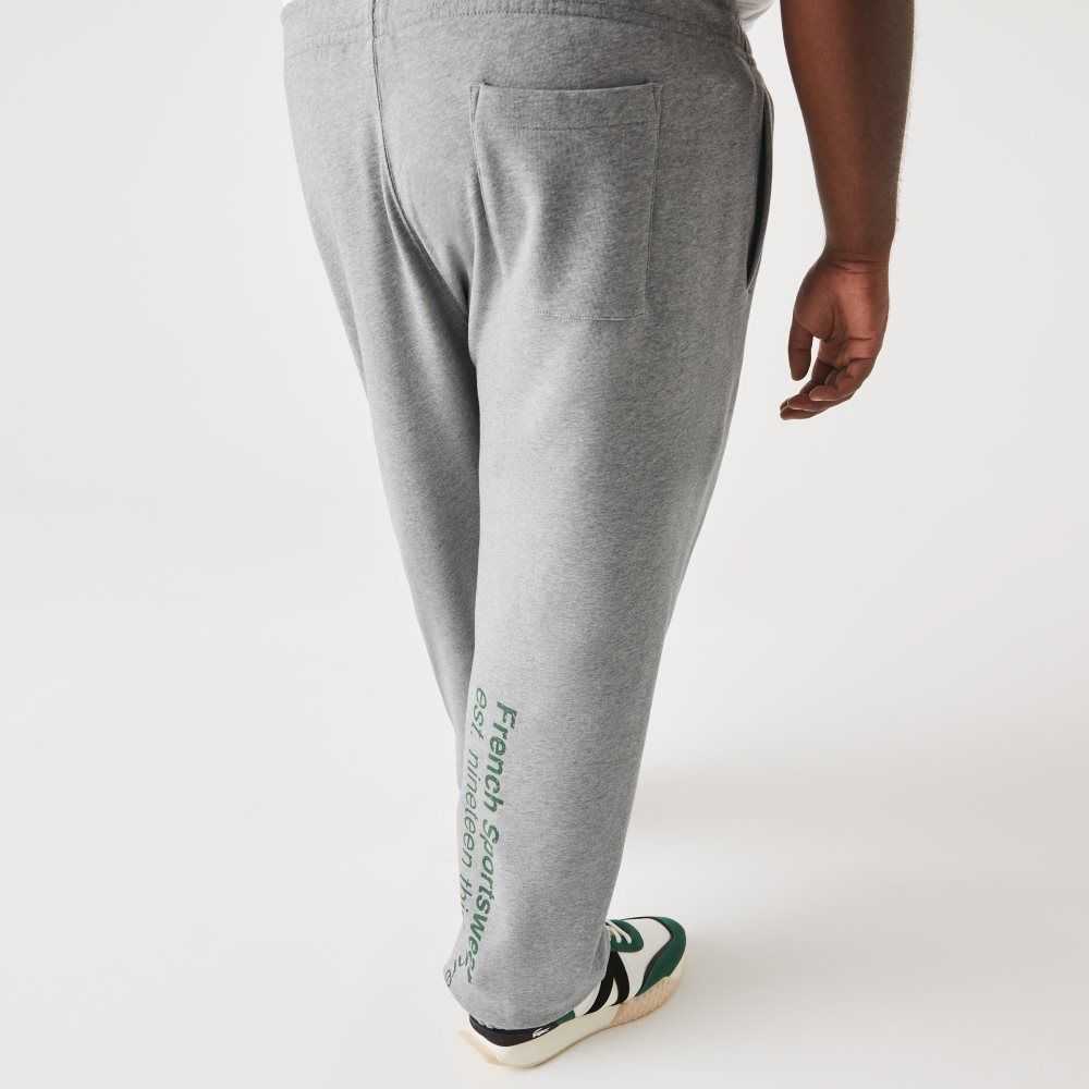 Lacoste Big Fit Cotton Fleece Trackpants Grey Chine | RAYT-20153