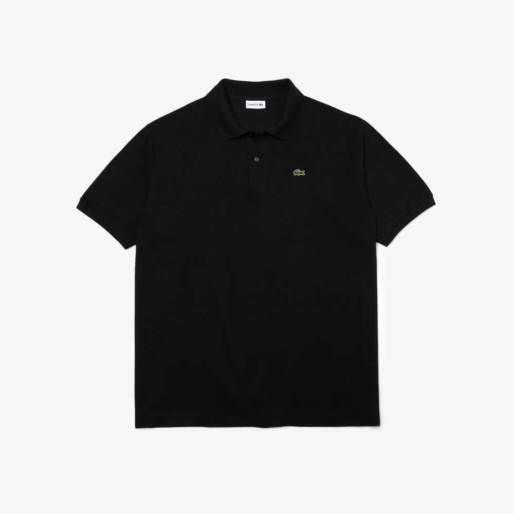 Lacoste Big Fit Cotton Petit Pique Polo Black | CHXK-86154