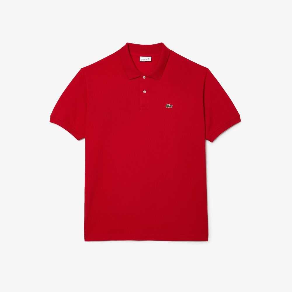 Lacoste Big Fit Cotton Petit Pique Polo Red | JEOT-85761