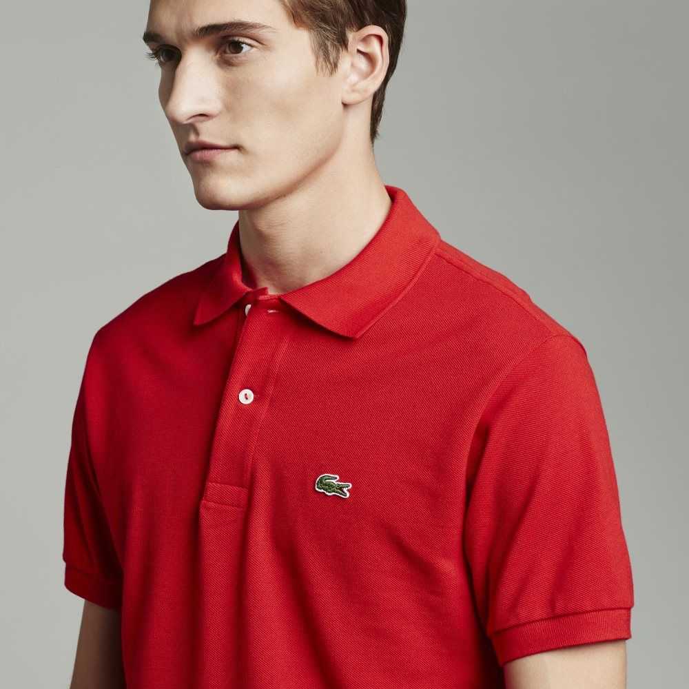 Lacoste Big Fit Cotton Petit Pique Polo Red | JEOT-85761