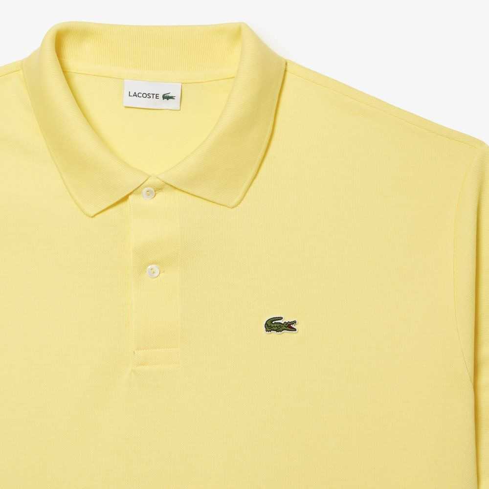 Lacoste Big Fit Cotton Petit Pique Polo Yellow | PKNG-67953