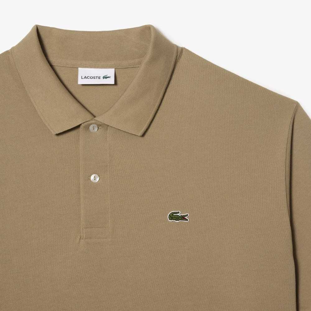 Lacoste Big Fit Cotton Petit Pique Polo Beige | VHMF-14372