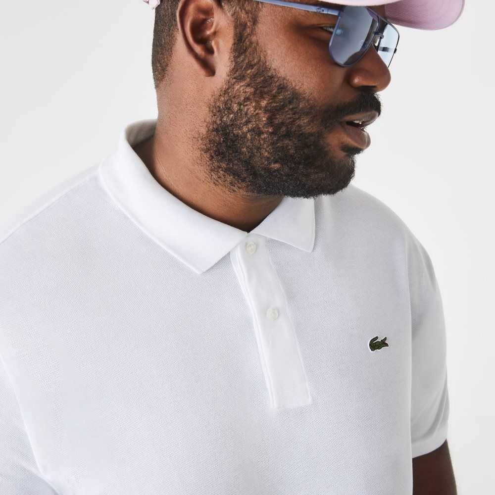 Lacoste Big Fit Cotton Petit Pique Polo White | ZVIQ-96487