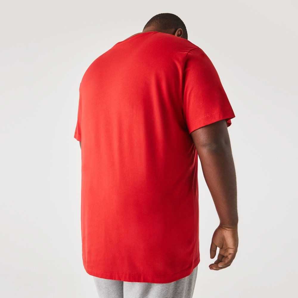 Lacoste Big Fit Crew Neck Cotton Jersey T-Shirt Red | MSRQ-31405