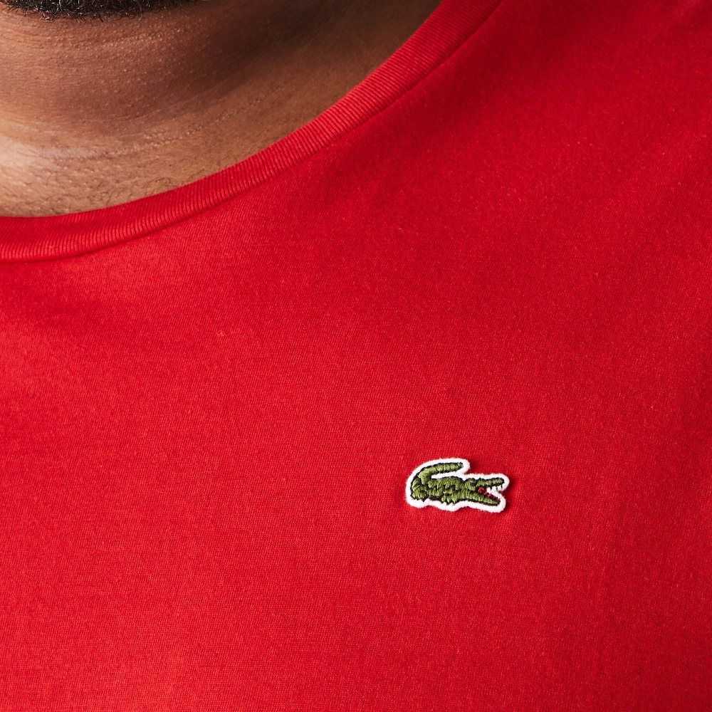 Lacoste Big Fit Crew Neck Cotton Jersey T-Shirt Red | MSRQ-31405