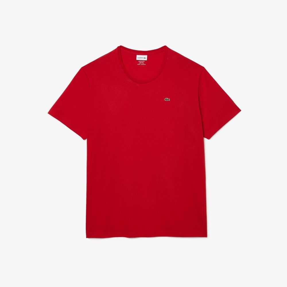 Lacoste Big Fit Crew Neck Cotton Jersey T-Shirt Red | MSRQ-31405