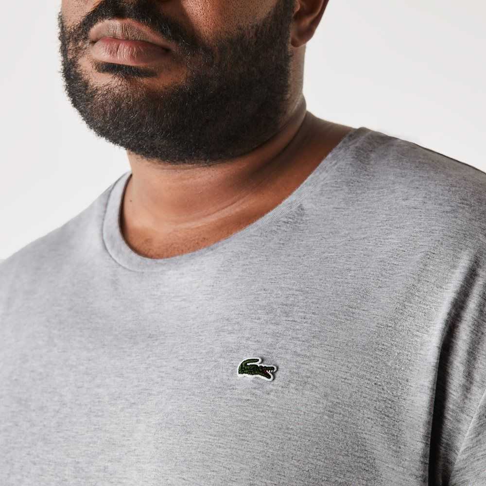 Lacoste Big Fit Crew Neck Cotton Jersey T-Shirt Grey Chine | MTZY-38017