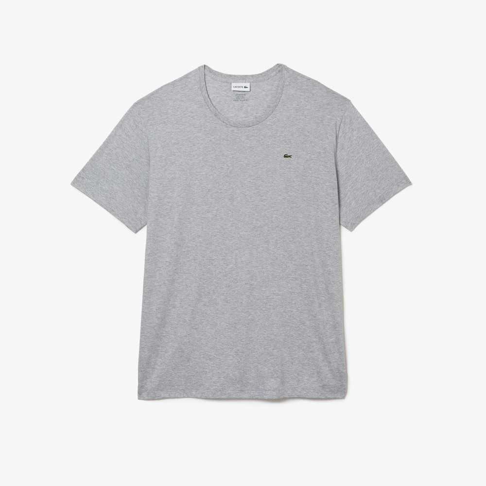 Lacoste Big Fit Crew Neck Cotton Jersey T-Shirt Grey Chine | MTZY-38017