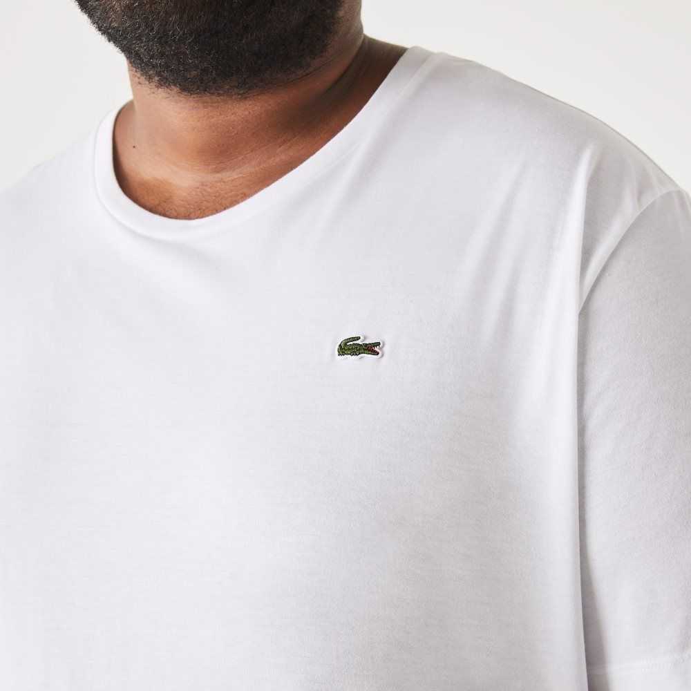 Lacoste Big Fit Crew Neck Cotton Jersey T-Shirt White | SDNU-27985