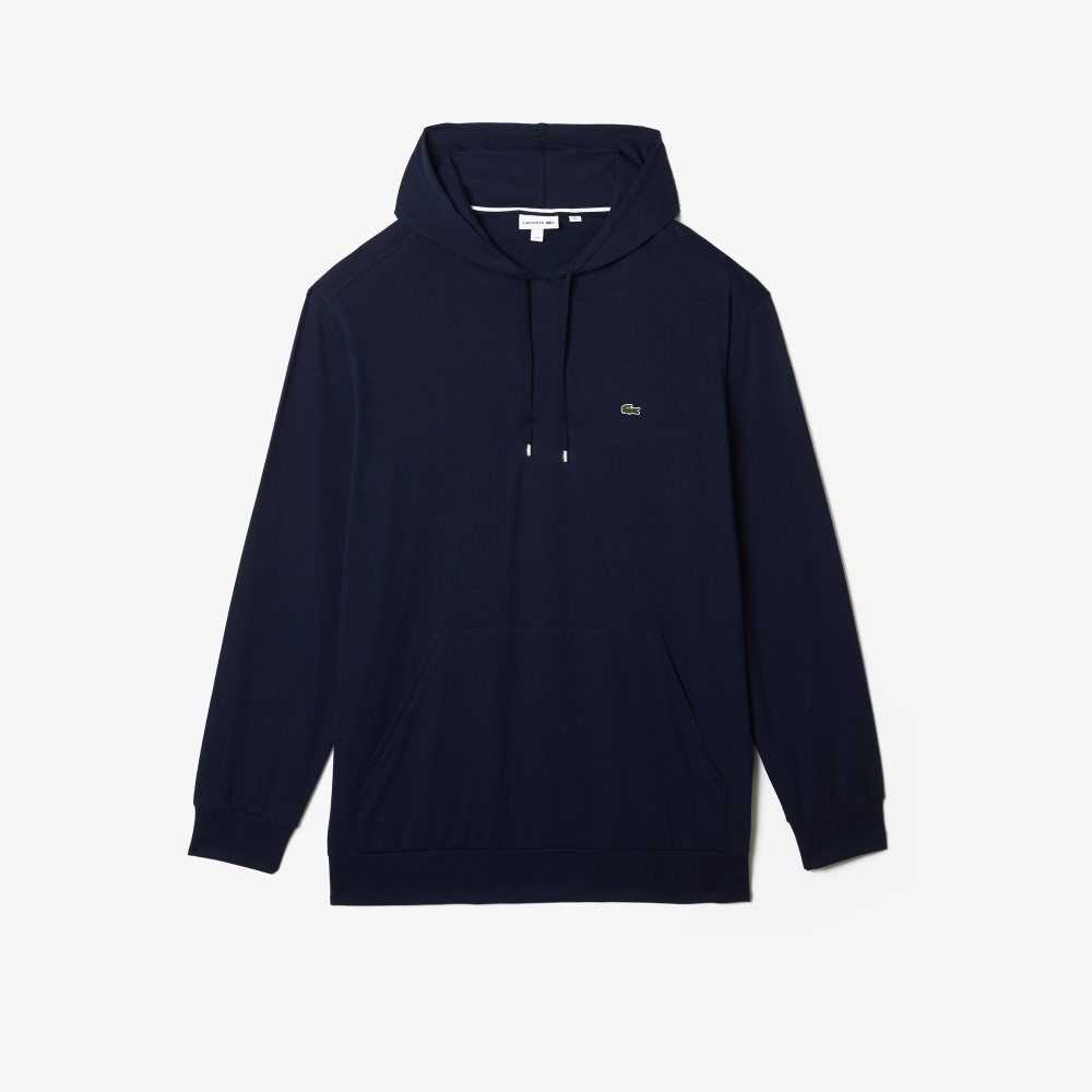 Lacoste Big Fit Hooded T-Shirt Navy Blue | EVNH-23419
