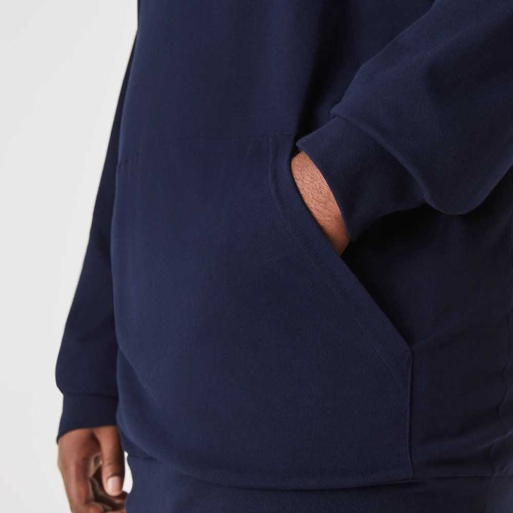 Lacoste Big Fit Hooded T-Shirt Navy Blue | LWJX-05461