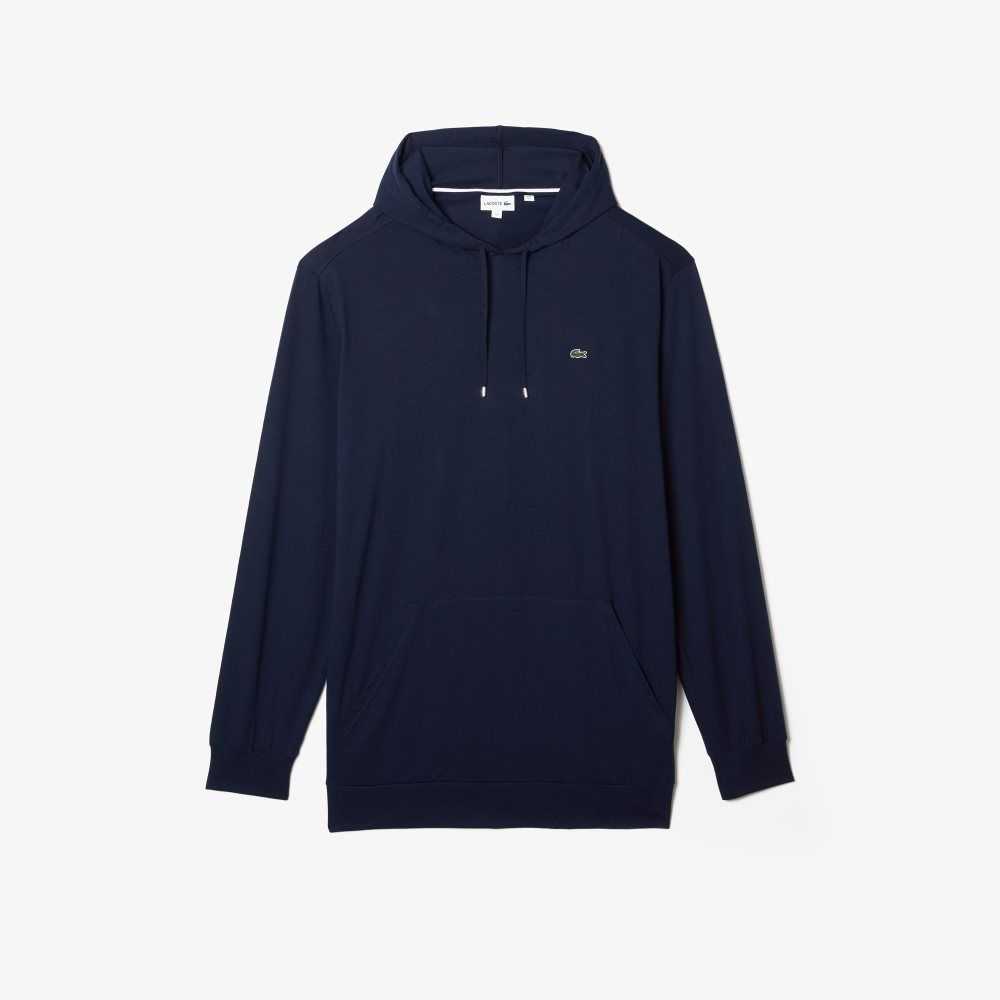 Lacoste Big Fit Hooded T-Shirt Navy Blue | LWJX-05461