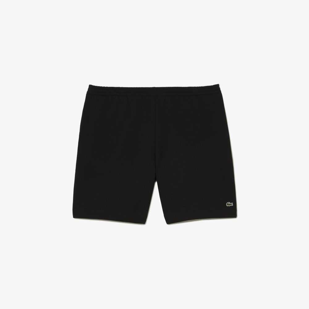 Lacoste Big Fit Organic Cotton Brushed Fleece Shorts Black | GWTL-75824