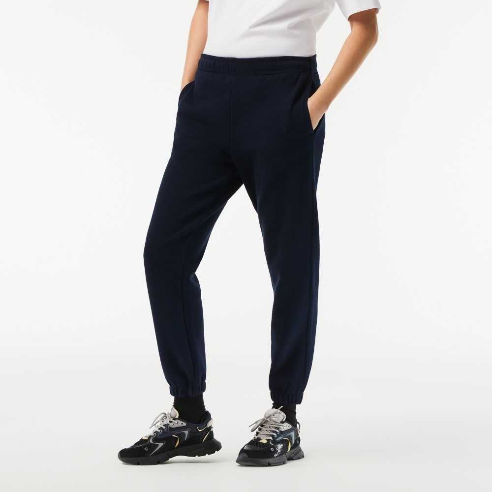 Lacoste Blended Cotton Joggers Navy Blue | HMVY-76539